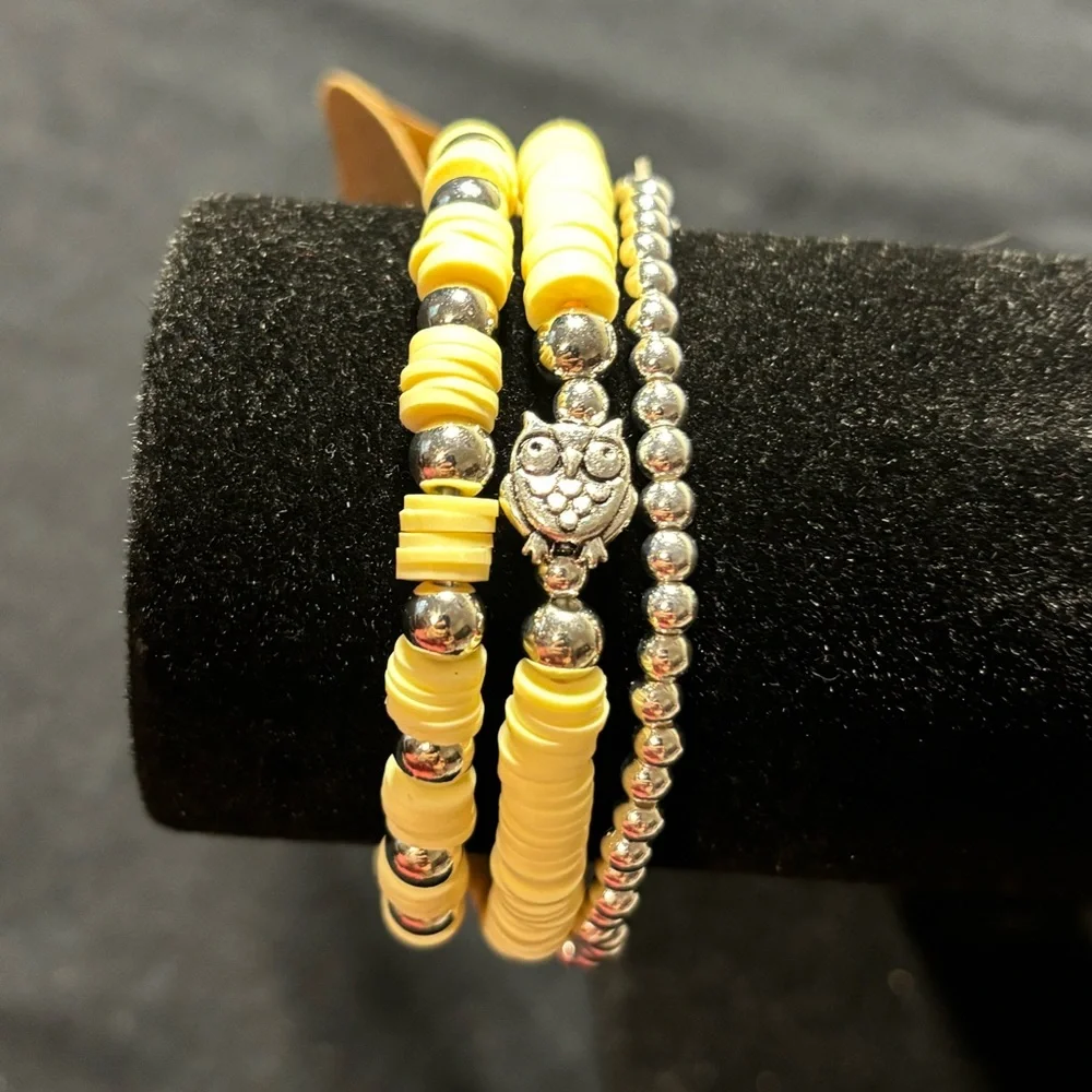 🐠 Owl clay bracelet set